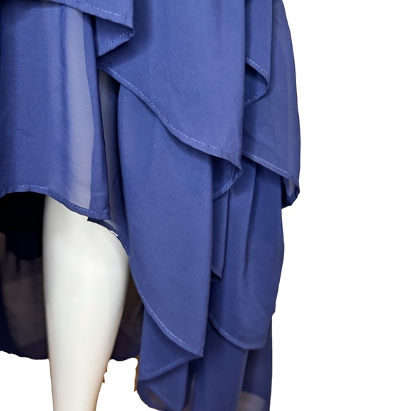 Stetson Blue Western Tiered Ruffle Hem High-Low Sleeveless Dress Size Medium - Picture 3 of 6